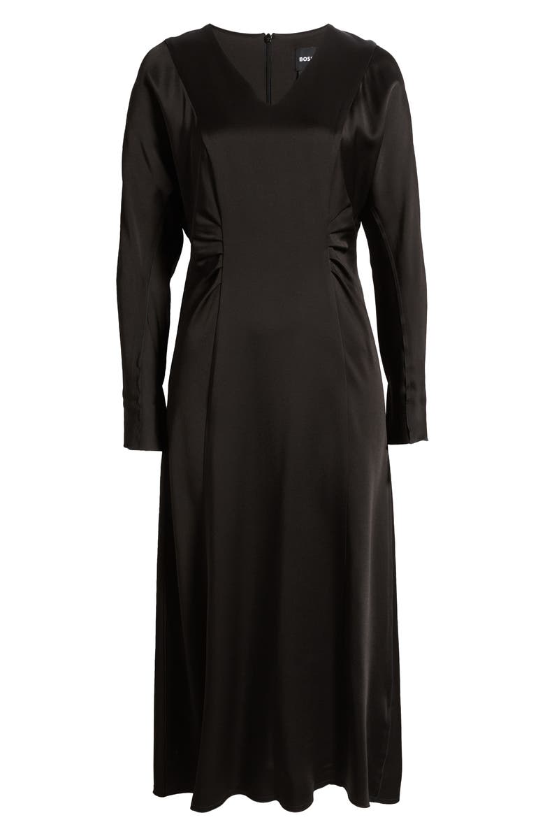 BOSS Daniki Long Sleeve A-Line Dress, Alternate, color, Black