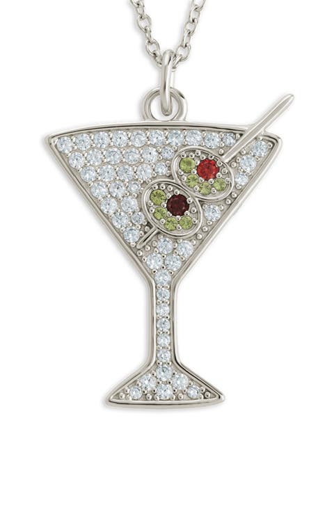 Pavé Dirty Martini Pendant Necklace
