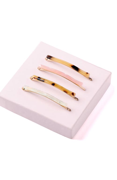 The Hair Edit 4-pack Assorted Marble Slim Bobby Pins In Multi