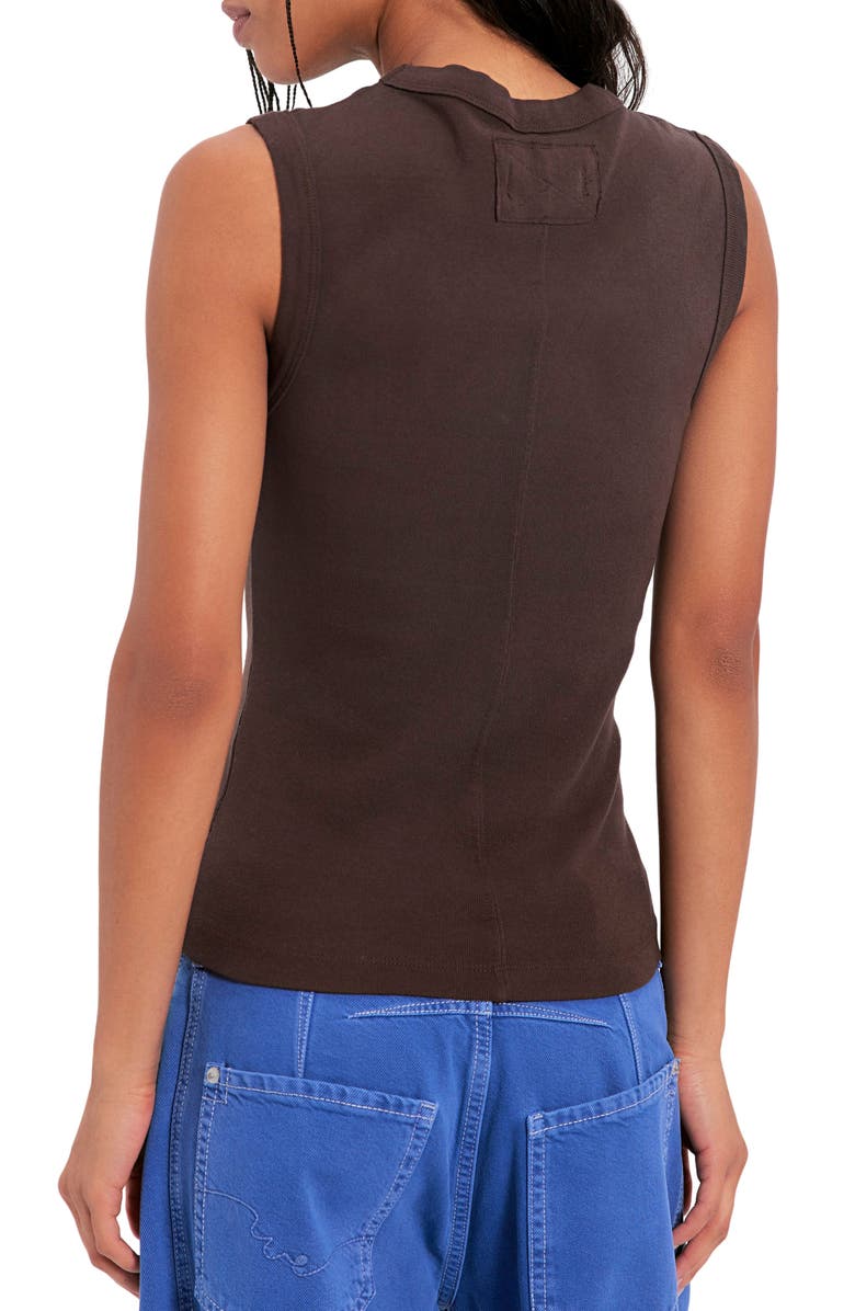Free People Murphy Cotton Tank, Alternate, color, Chocolatier