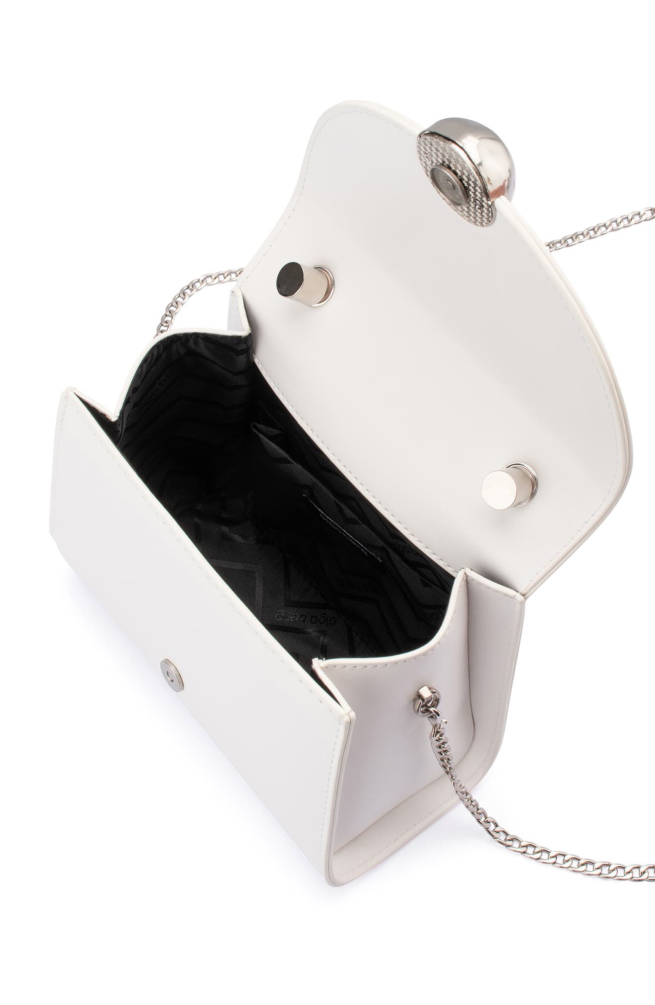 Hux Top Handle Faux Leather Bag, Alternate, color, WHITE