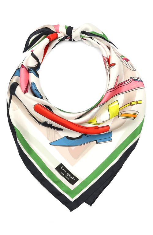 Kate Spade New York Ks Shoes Silk Square Scarf In Cream