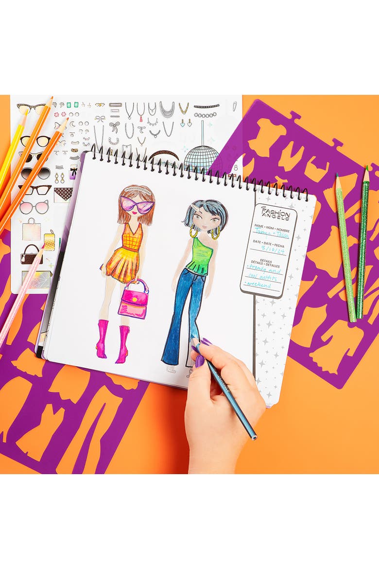 Glam Fashion Design Sketch Set Pad, Kids 6+, Alternate, color, Multicolored