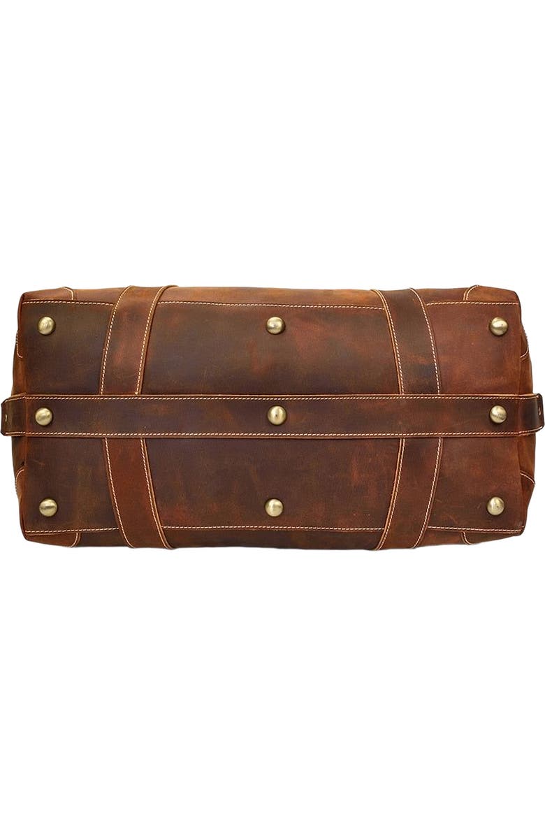 STEEL HORSE LEATHER The Eira Duffle Bag | Vintage Leather Weekender, Alternate, color, Brown