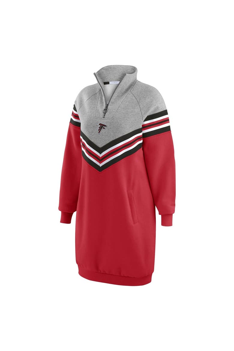 Women's WEAR by Erin Andrews  Red/Heather Gray Atlanta Falcons Chevron Stripe Dress, Alternate, color, Red