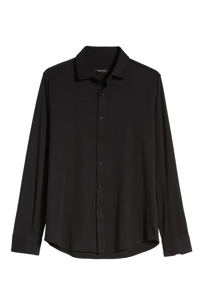 Regular Fit Button-Up Shirt, Alternate, color, BLACK
