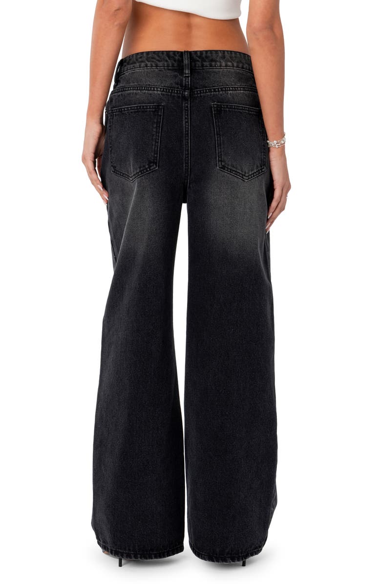 EDIKTED Braya Baggy Jeans, Alternate, color, Black-Washed