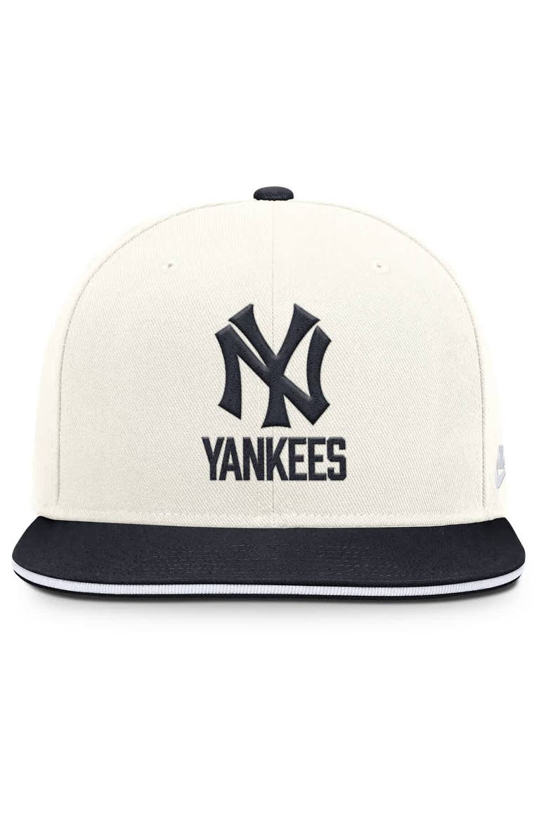 Men's Nike Cream/Navy New York Yankees Cooperstown Pro Dri-FIT Snapback Hat, Alternate, color, Cream