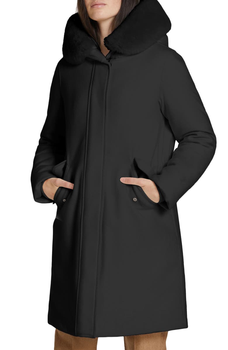 Woolrich Carnation Genuine Fox Fur Trim Down Wool Parka, Main, color,