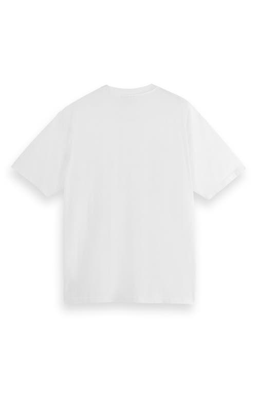 Scotch & Soda Relaxed Baseball Graphic T-shirt In White