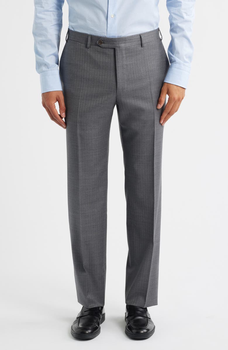 Canali Sienna Regular Fit Grey Pinstripe Wool Suit, Alternate, color, Grey