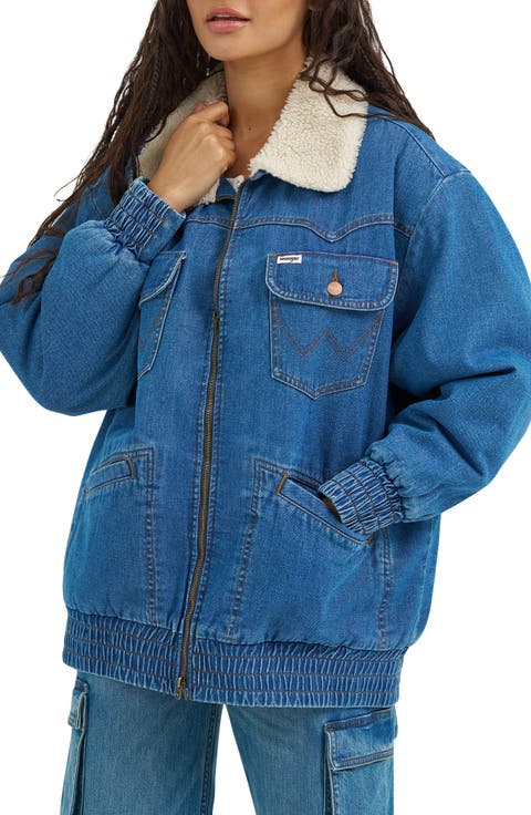 Oversize Denim Bomber Jacket