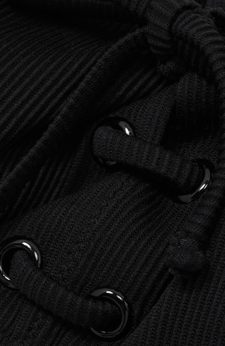 Reiss Dee Rib Bikini Top, Alternate, color, Black