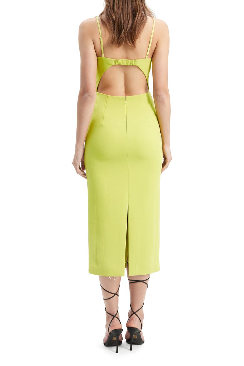 Vienna Cutout Midi Dress, Alternate, color, LIME