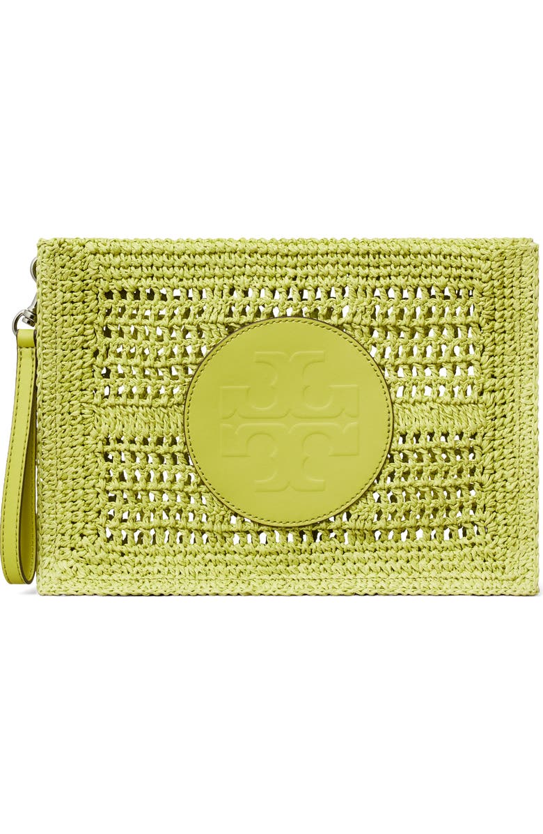 Tory Burch Ella Hand Crochet Wristlet, Main, color, Citrus Green