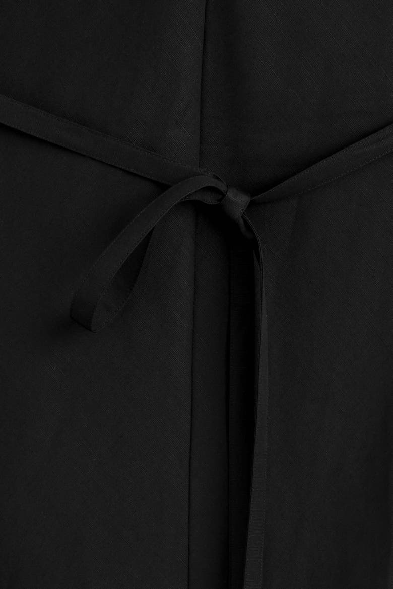 Bias Cut Linen Blend Midi Dress, Alternate, color, BLACK