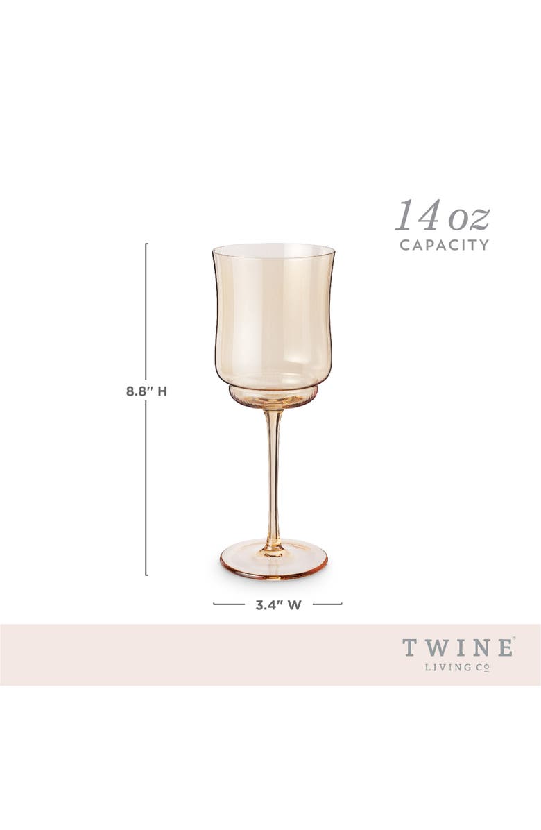 TWINE Tulip Stemmed Wine Glasses in Amber Set of 2, Alternate, color, Brown