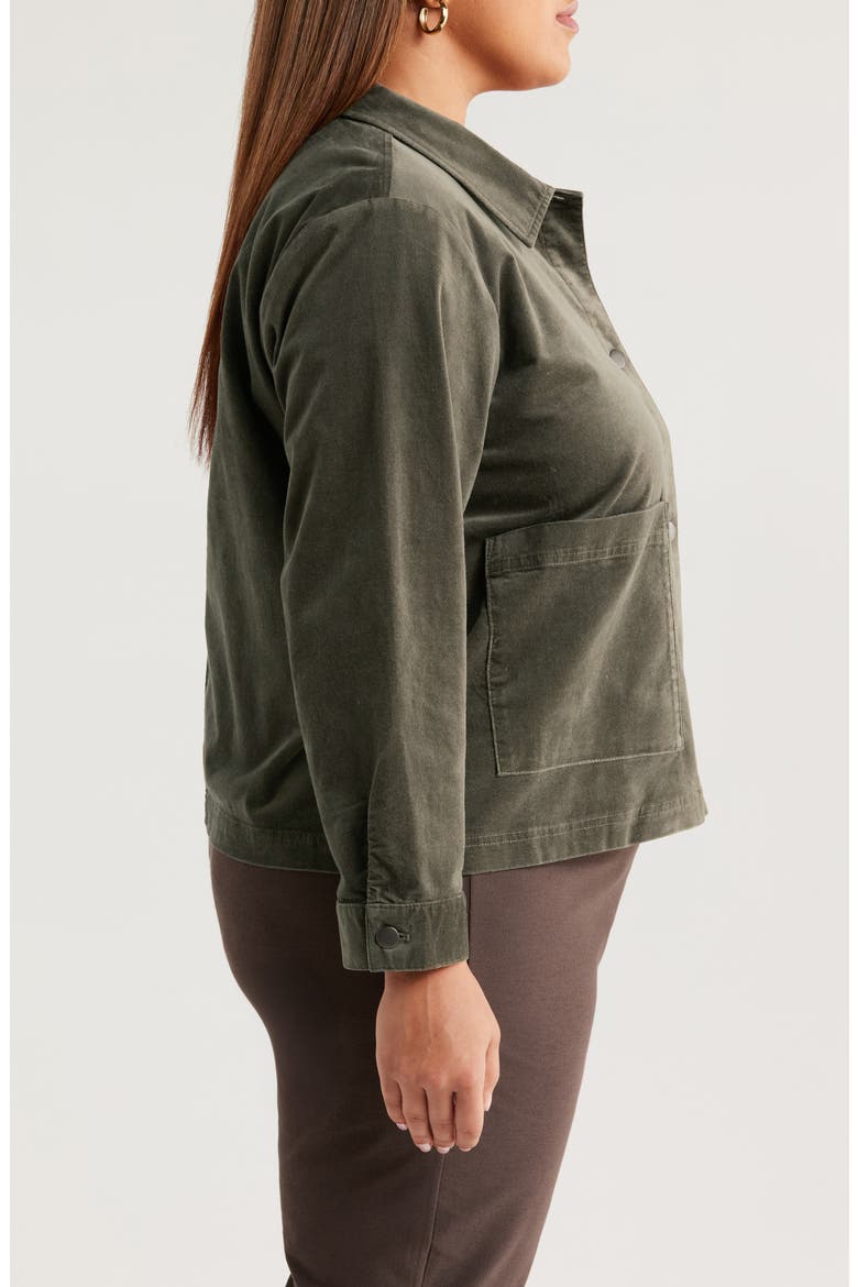 Stretch Cotton Velveteen Jacket, Alternate, color, WREN