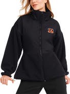 DKNY SPORT Women's DKNY Sport Black Cincinnati Bengals Drew Mixed Media Full-Zip Jacket
