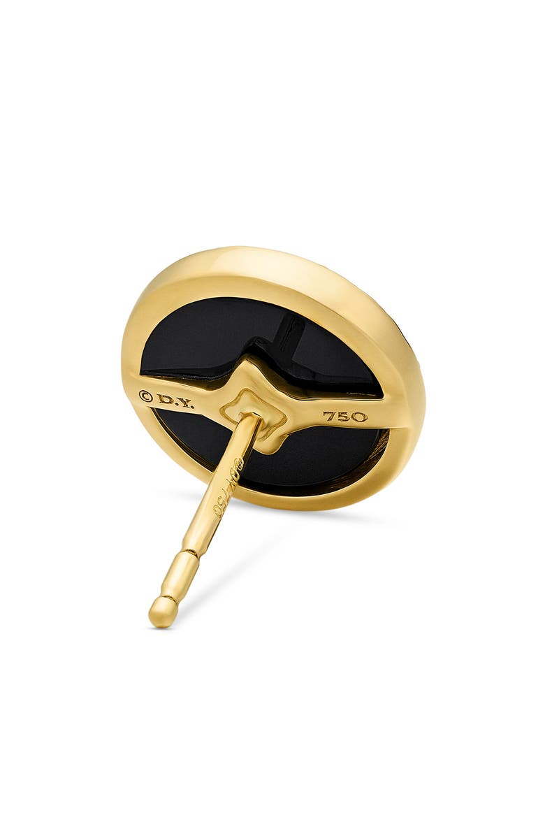 David Yurman Petite DY Elements<sup>®</sup> Stud Earrings in 18K Gold with Black Onyx & Pavé Diamonds, Alternate, color, 