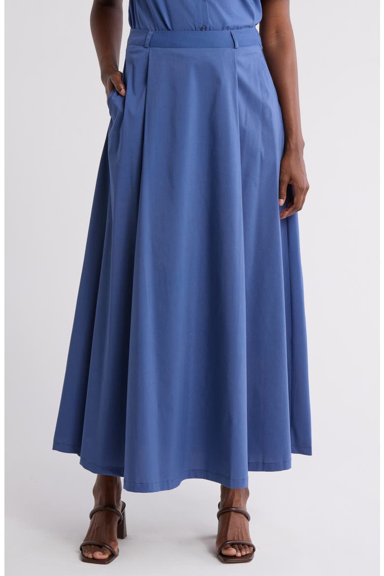 Abigail Poplin Maxi Skirt, Main, color, BIJOU BLUE