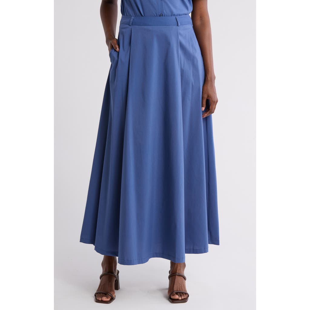 By Design Abigail Poplin Maxi Skirt In Bijou Blue