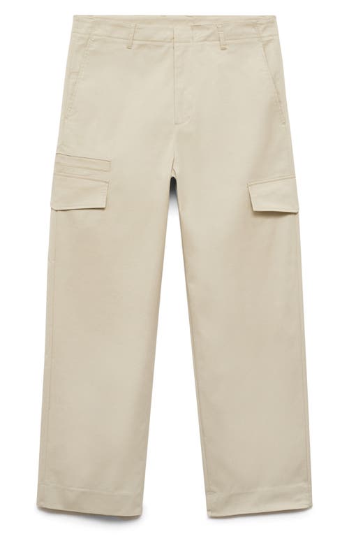 Mango Relaxed Fit Flat Front Multipocket Pants In Pastel Yellow