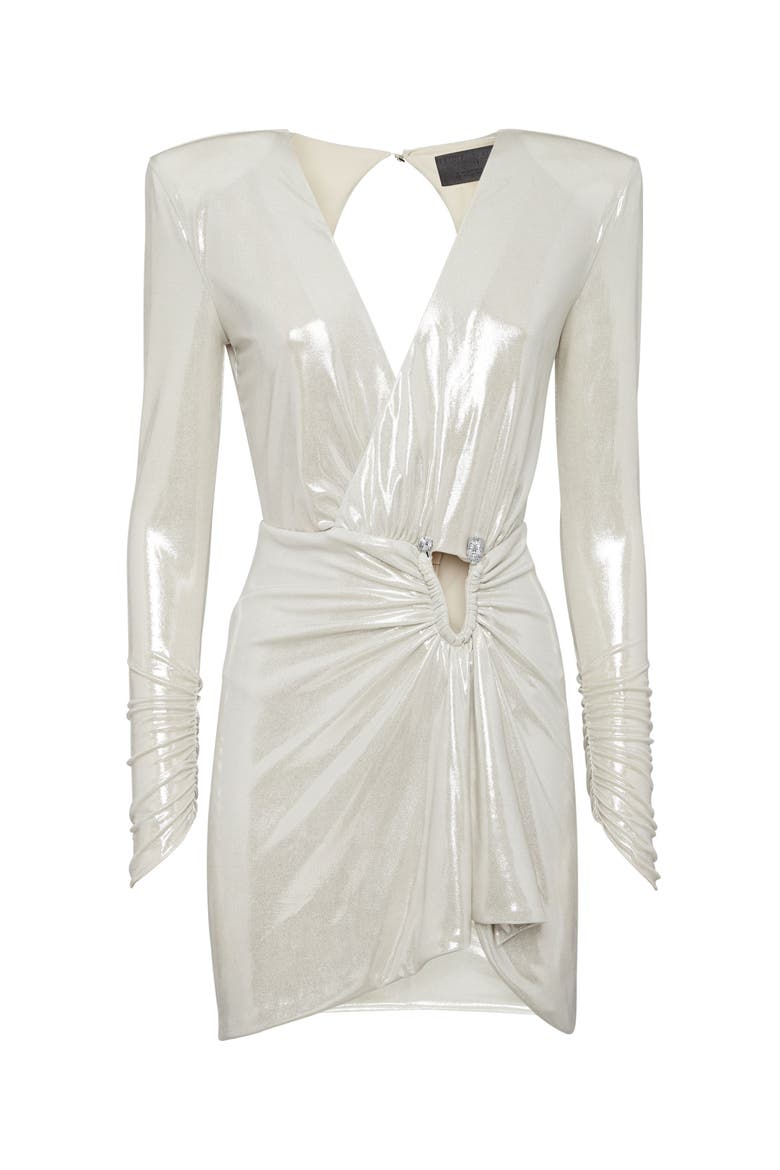 Short Dress Women, Main, color, Silver
