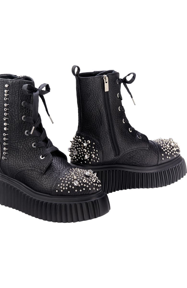 AGL Iggy Crystal Wedge Combat Boot, Alternate, color,