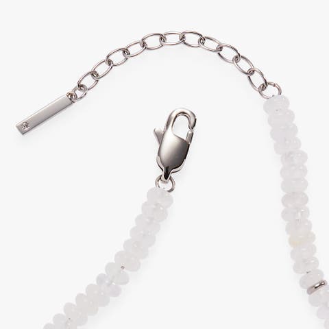 Clear Quartz Semi-Precious Beaded Anklet