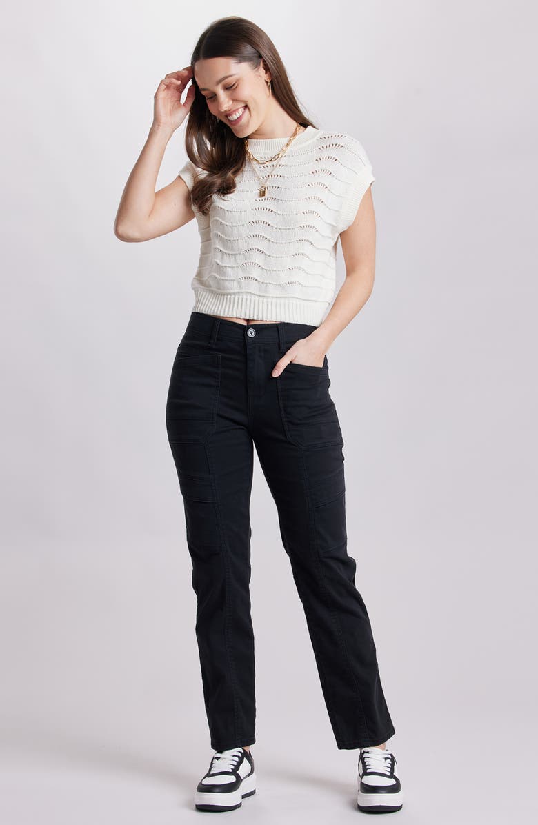 UNIONBAY Bobby Stretch Cotton Twill Cargo Pants, Alternate, color, Black