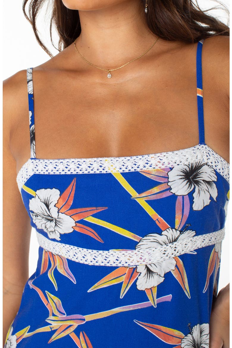 Balmy Sunset Floral Maxi Dress, Alternate, color, SURF THE WEB SOLID