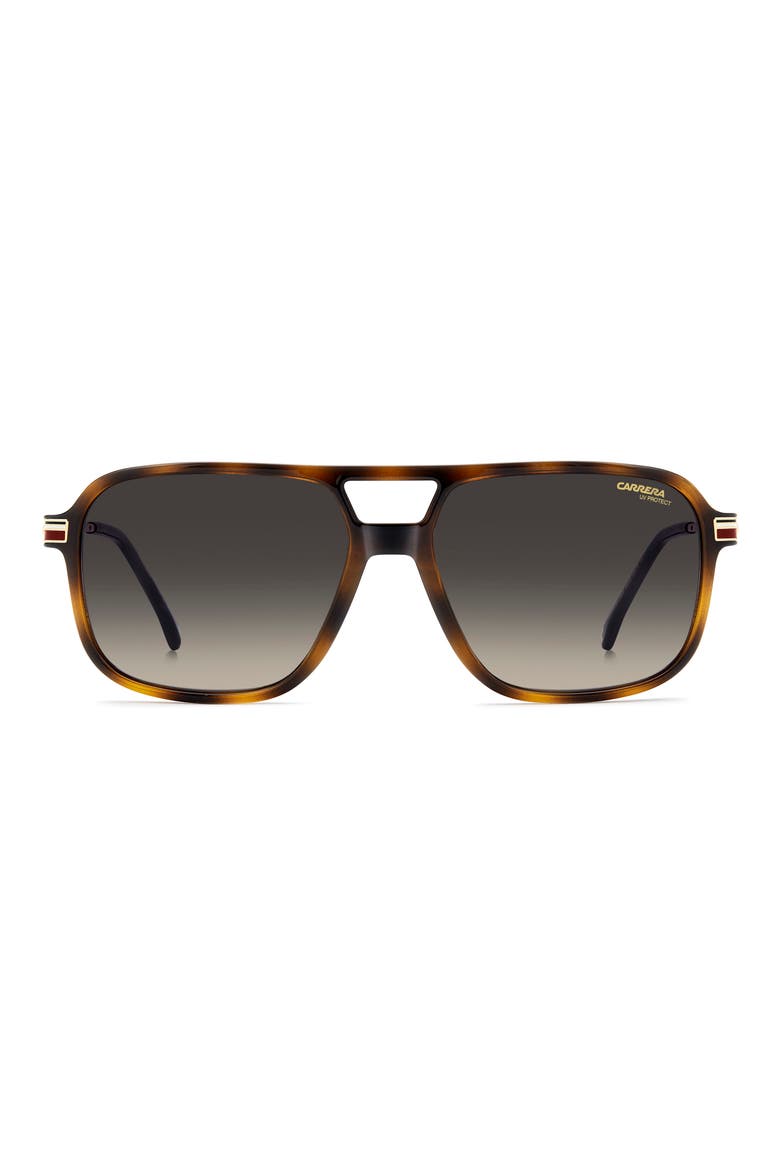 390/S 59mm Gradient Rectangular Sunglasses, Main, color, HAVANA/ DARK GREY SF