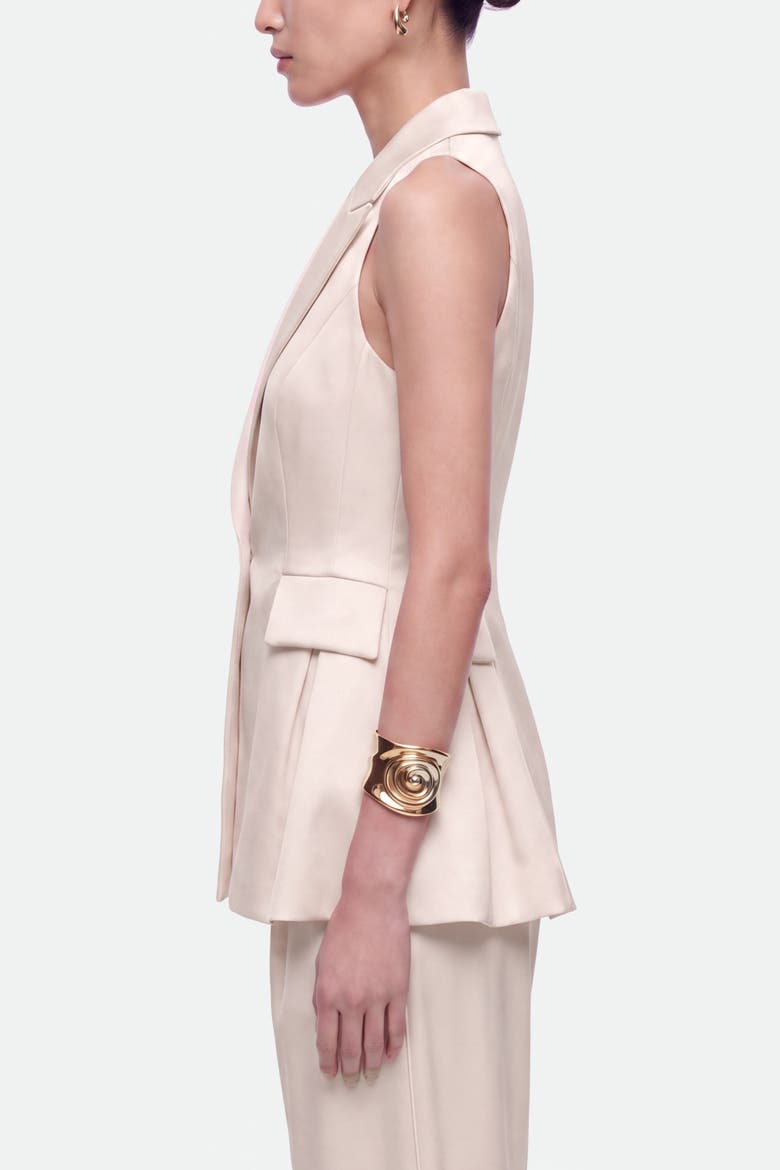 Single Button Peak Lapel Vest, Alternate, color, Ivory