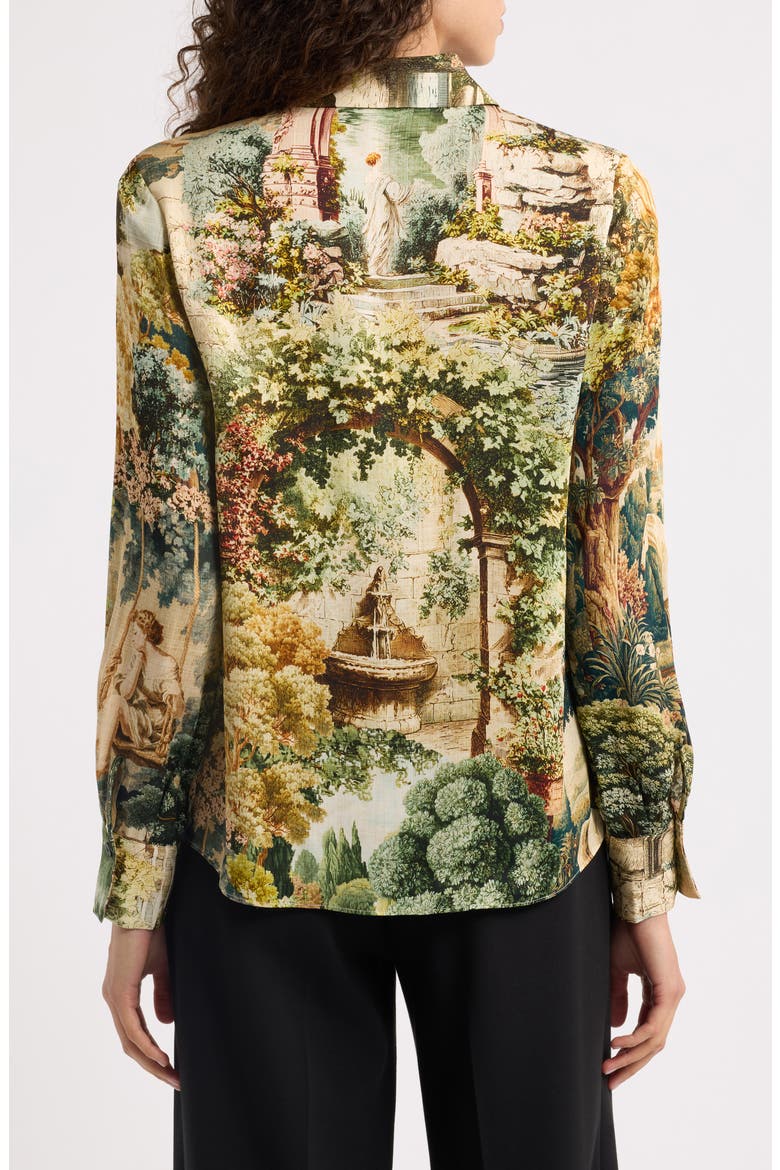 Madeline Printed Silk Blend Shirt, Alternate, color, ROMAN GARDEN