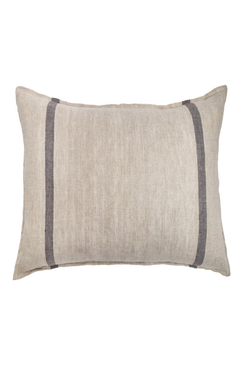 Rory Linen Euro Pillow Sham, Main, color, FLAX/ MIDNIGHT