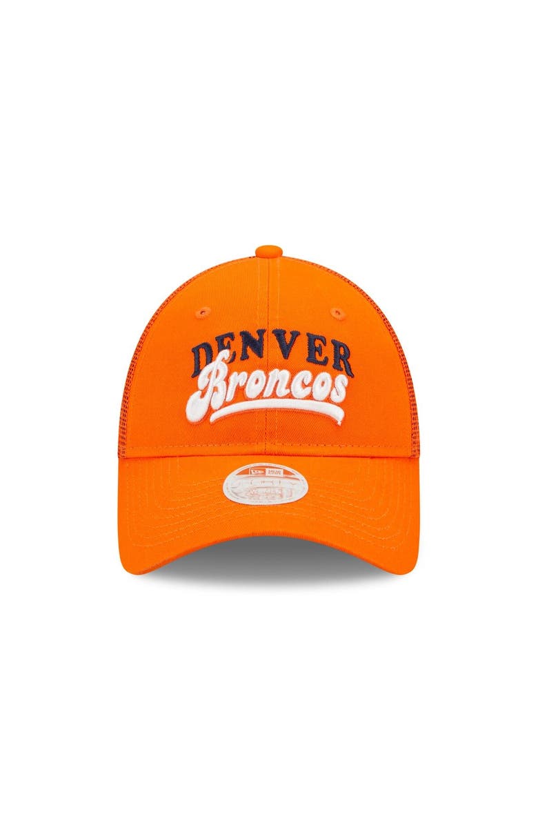 New Era Women's New Era   Orange Denver Broncos Team Trucker 9FORTY Snapback Hat, Alternate, color, 