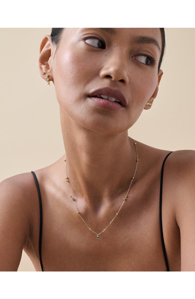 Edge of Ember Globe Station Green Onyx Necklace, Alternate, color, Green Onyx