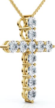 Bliss Diamond 1.25Ct Diamond Cross 14k Gold 18" Necklace 1" Tall Lab Grown