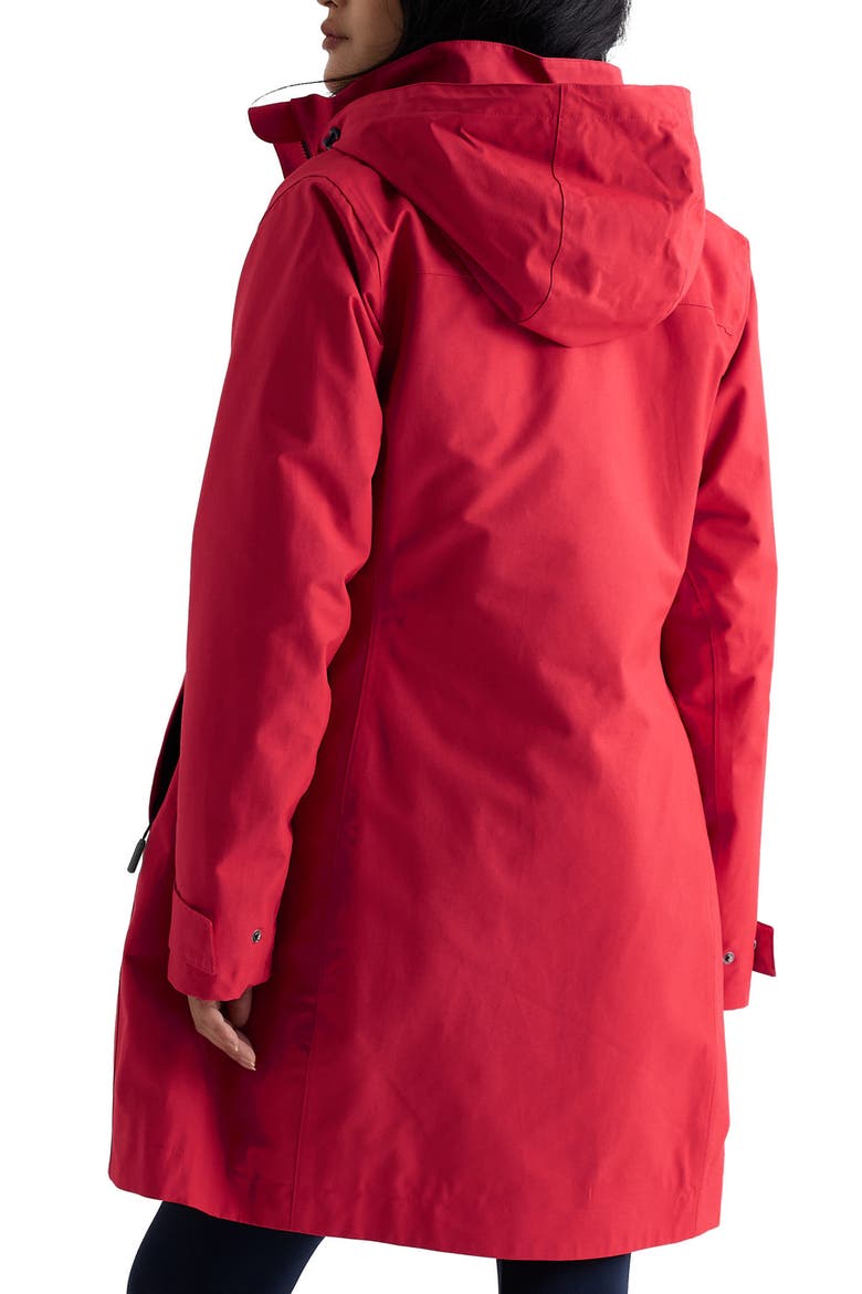 Coverack Waterproof Organic Cotton Raincoat with Removable Hood, Alternate, color, CINDER