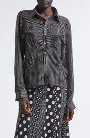 Junya Watanabe Polka Dot Georgette Button-Up Shirt