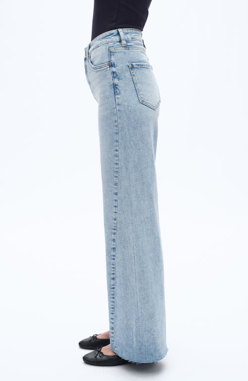 Bayeas High Waist Raw Hem Wide Leg Jeans In Blue