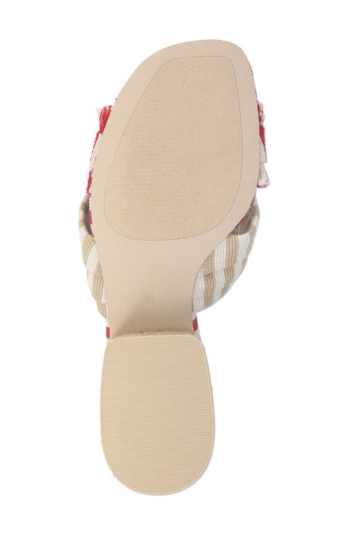 Mia Isandra Block Heel Sandal In Natural/red