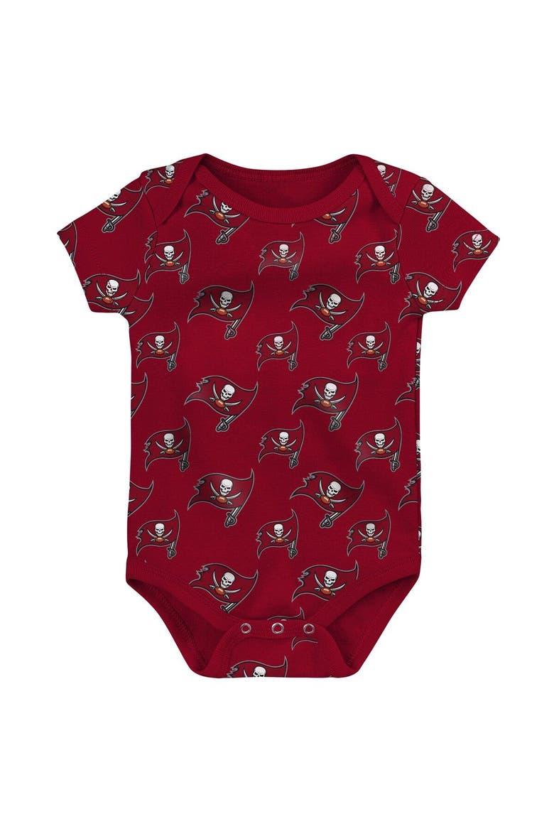 Newborn & Infant Red/Gray Tampa Bay Buccaneers Two-Pack Double Up Bodysuit Set, Alternate, color, Red
