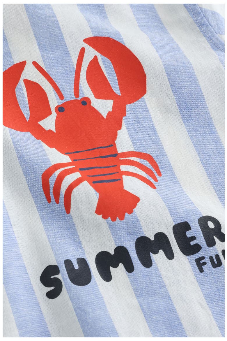 Kids' Stripe Linen & Cotton Button-Up Shirt, Alternate, color, PRINT