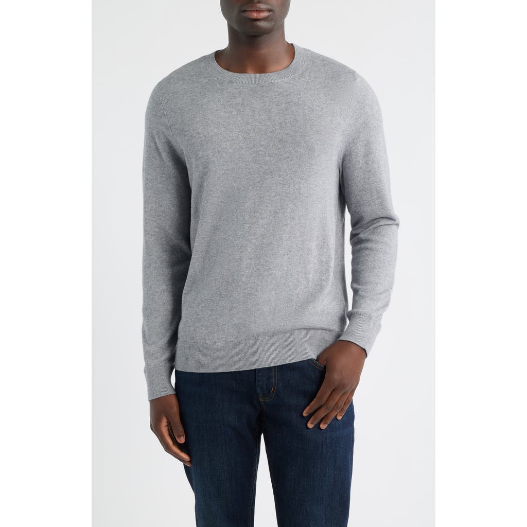 Nordstrom Crewneck Cotton & Cashmere Sweater In Gray