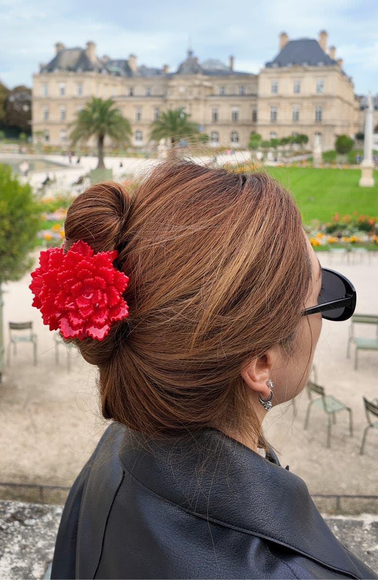 Solar Eclipse Gami Peony Flower Claw Clip, Alternate, color,