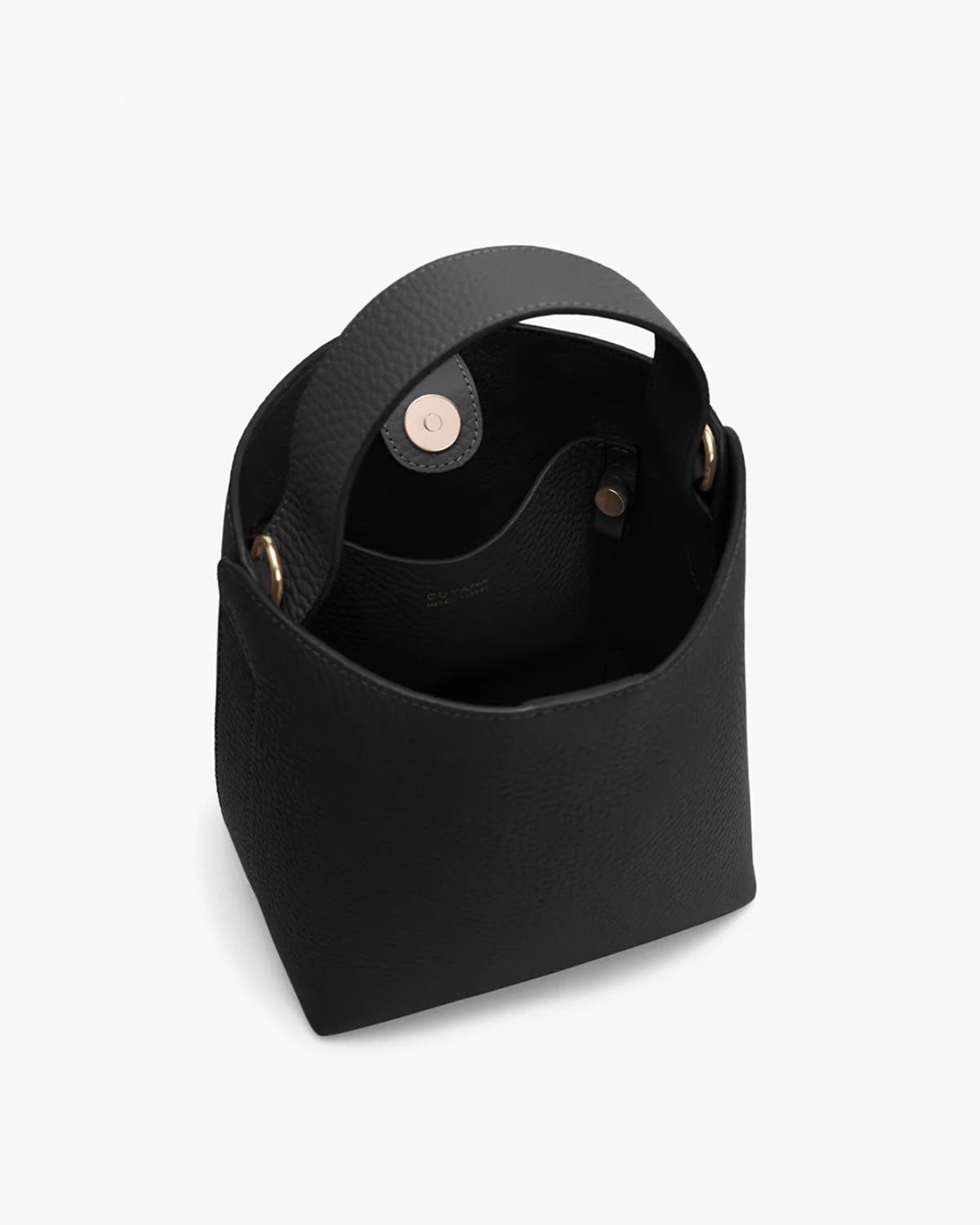 Cuyana Mini Linea Bucket Bag, Alternate, color, Black