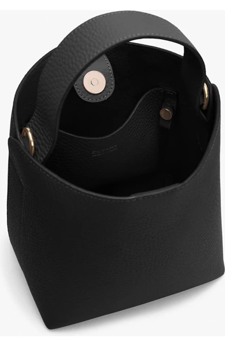 Cuyana Mini Linea Bucket Bag, Alternate, color, Black