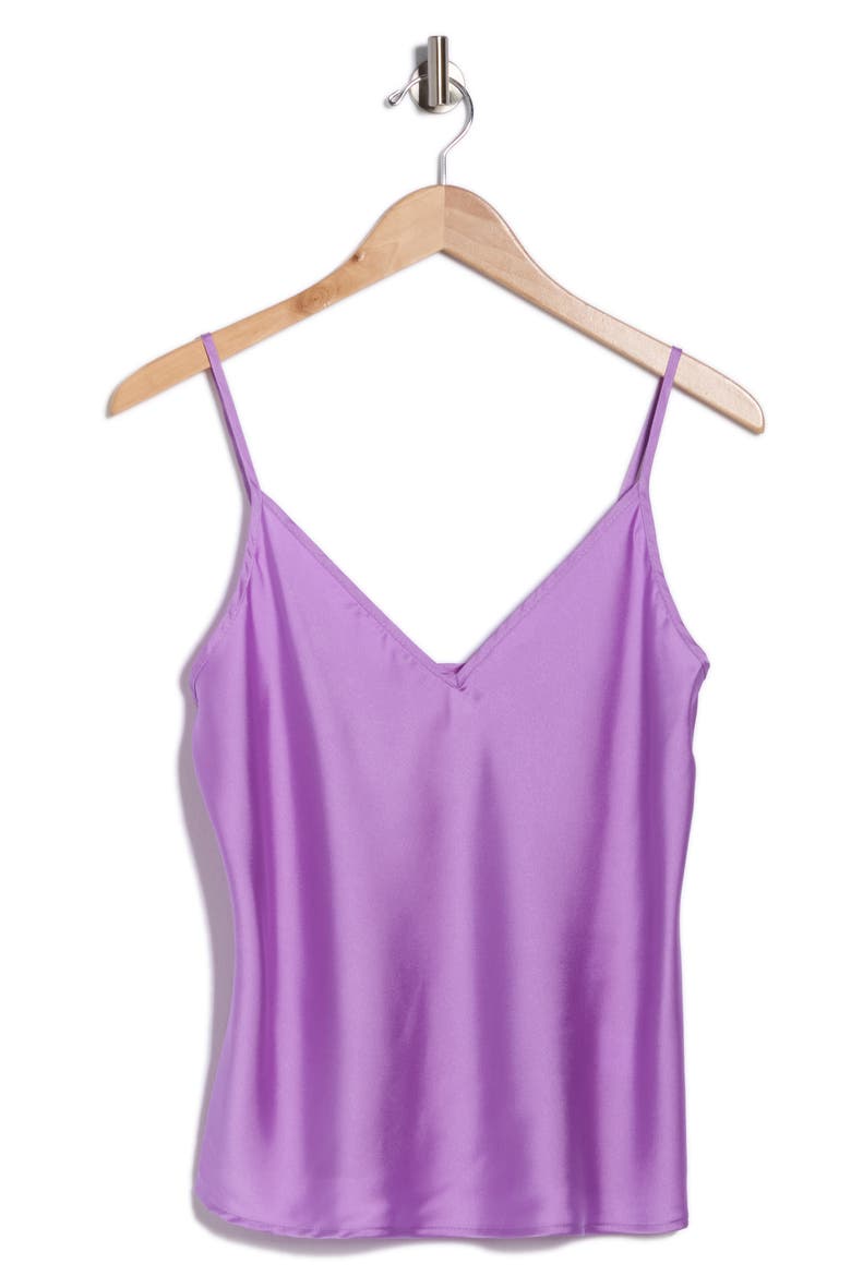 V-Neck Satin Camisole, Alternate, color, NEON LAVENDER
